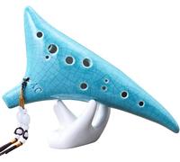 Ocarina a 12 fori, ocarina in dolomite in do contralto con cordino, fuoco affumicato, strumento regalo per adulti principianti (03)