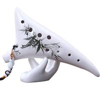 Ocarina a 12 fori, ocarina in dolomite in do contralto con cordino, fuoco affumicato, strumento regalo per adulti principianti (02)