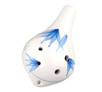 Ocarina A 2 Colori Pittura A 6 Fori Piccola Ocarina Alto C Tono Ocarina Per Principianti Ciondolo In Ceramica Didattico (Color : Blue)