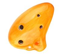 Ocarina A 4 Colori A 6 Fori Piccola Ocarina Alto C Tono Ocarina Per Principianti Ciondolo In Ceramica Didattico (Color : Dark yellow)