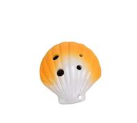 Ocarina a 6 fori contralto C-tune a forma di conchiglia Ocarina for principianti che insegna l'illuminazione musicale con ciondolo in ceramica (Color : Orange)