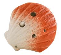 Ocarina a 6 fori, in ceramica, conchiglie di mare, contralto, in do, strumento musicale con libro di canzoni per principianti (rosso)