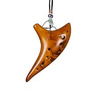 Ocarina Alto C Tone in ceramica a 12 fori, strumenti classici per flauto con libro dei canti, borsa protettiva, cordino regalo per bambini, adulti, principianti (Color : Yellow)