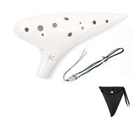 ocarina Borsa Per Il Trasporto Con Cordoncino Da Collo Per Strumento Musicale Ocarina In Ceramica Alto C Da 12 Toni Con Scatola (Color : White)