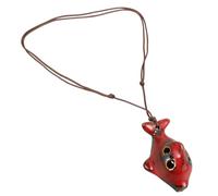 Ocarina Ceramica a Delfino Rosso, Strumento a Quattro Fori | Suono Bello e Originale, Forma Decorativa Delicata, Pezzo Pratico per Collezione e Piccoli Concerti