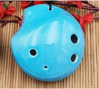 Ocarina Flauto 6 Fori Contralto Voce C Circolare Ceramica Ocarina Mini Ocarina Strumenti Musicali (Color : Blue)