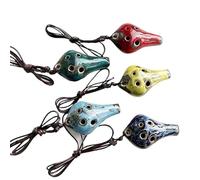 Ocarina Forno Artigianale Per Ocarina A 6 Fori Con Piccola Goccia D'acqua E Sei Fori Con Corda Per Appenderla(Blue)