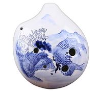 Ocarina in argilla dipinta a mano contralto Fa a 6 fori(White a)