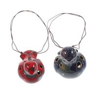 Ocarina in Ceramica 6 Fori Multitonale, 2 Pezzi, per Principianti | Formato Portatile, per Ragazzo Ragazza e Adulti, Look Chic e Particolare, Strumento Musicale Decorativo