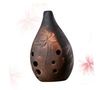 Ocarina in Ceramica a 10 Fori Xun in Fa per Artisti e Performer | Timbro Profondo e Ricco, Colore Caffè, Stili Multipli, Scelta per Ama Strumenti Tradizionali Cinesi Stile Casuale