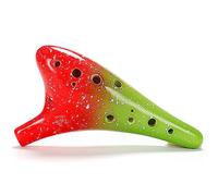 Ocarina in ceramica a 12 fori, colore Ocarina Alto C anti-goccia con scatola colorata, cordino e spartito, Ocarina C vintage adatta a principianti, giocatori professionisti, amanti della musica (Colo