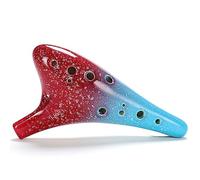 Ocarina in ceramica a 12 fori, colore Ocarina Alto C anti-goccia con scatola colorata, cordino e spartito, Ocarina C vintage adatta a principianti, giocatori professionisti, amanti della musica (Colo