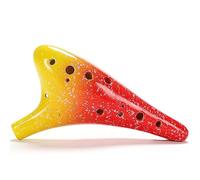 Ocarina in ceramica a 12 fori, colore Ocarina Alto C anti-goccia con scatola colorata, cordino e spartito, Ocarina C vintage adatta a principianti, giocatori professionisti, amanti della musica (Colo