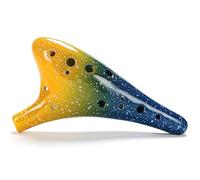 Ocarina in ceramica a 12 fori, colore Ocarina Alto C anti-goccia con scatola colorata, cordino e spartito, Ocarina C vintage adatta a principianti, giocatori professionisti, amanti della musica (Colo