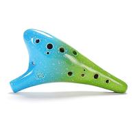 Ocarina in ceramica a 12 fori, colore Ocarina Alto C anti-goccia con scatola colorata, cordino e spartito, Ocarina C vintage adatta a principianti, giocatori professionisti, amanti della musica (Colo