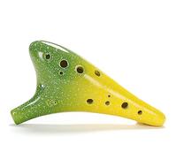 Ocarina in ceramica a 12 fori, colore Ocarina Alto C anti-goccia con scatola colorata, cordino e spartito, Ocarina C vintage adatta a principianti, giocatori professionisti, amanti della musica (Colo