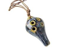 Ocarina in ceramica a 6 fori per principianti e nuovi studenti, strumento per esercitarsi con sintonizzazione C con cordino per collo per lezioni musica Ocarina flauto fischietto in ceramica