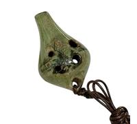 Ocarina in ceramica a 6 fori per principianti e nuovi studenti, strumento per esercitarsi con sintonizzazione C con cordino per collo per lezioni musica Ocarina flauto fischietto in ceramica