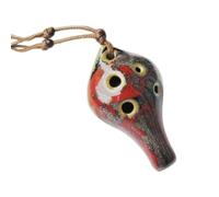 Ocarina in ceramica accordata a C per pratica principianti, strumento per studenti a 6 fori con cordino per collo per lezioni di musica uso quotidiano flauto in ceramica strumento a fiato per