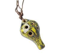 Ocarina in ceramica accordata a C per pratica principianti, strumento per studenti a 6 fori con cordino per collo per lezioni di musica uso quotidiano flauto in ceramica strumento a fiato per