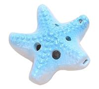 Ocarina in ceramica cotta, modello di ocarina, Strumento creativo e squisito a forma di stella marina, strumento for flauto contralto in Do a 6 fori, ornamenti/regali di compleanno(Light Blue)