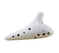 Ocarina In Ceramica Ocarina A 12 Fori Con Chiave SF Acuti E Smalto Crackle Con Eccellente Qualità Del Suono, Strumento Professionale Per Principianti(White)