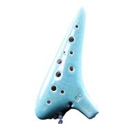 Ocarina In Ceramica Ocarina contralto a 12 fori strumento per suonare il basso in Do maggiore(Blue)