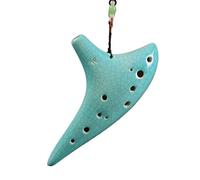 Ocarina in ceramica per adulti 12 Fori Chiave Di Nota Centrale Do AC Produzione Professionale Di Ceramica Per Principianti Bellissimo Strumento Musicale A 12 Fori(Blue)