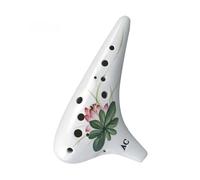 Ocarina in ceramica per adulti 12 Fori Contralto C Tono Rilievo Scultura Ceramica Ocarine Strumenti Musicali(H)