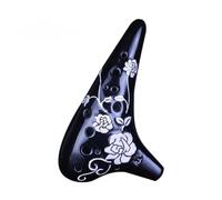 Ocarina in ceramica per adulti 12 Fori Contralto C Tono Rilievo Scultura Ceramica Ocarine Strumenti Musicali(B)