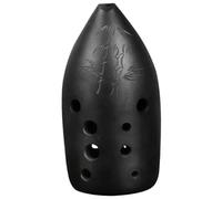 Ocarina in ceramica per adulti Nero 10 Fori Xun Doppia Cavità Ceramica Ocarina FG Nota Professionale Xun Cinese Antico Strumento Musicale(F)