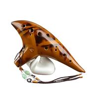 Ocarina in ceramica per adulti Ocarina 12 Fori Alto AC Professionale Adulto Principiante Ocarina Fumata Strumento Da Esibizione 12 Fori(Yellow)