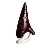 Ocarina in ceramica per adulti Ocarina 12 Fori Alto C Accordatura AC Affumicata Ceramica Produzione Professionale Accordatura AC(Fumigation)