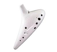 Ocarina in ceramica per adulti Ocarina 12 Fori Tono Basso 12 Fori Ocarina Strumento Ocarina Di Qualità Professionale(White Crack)