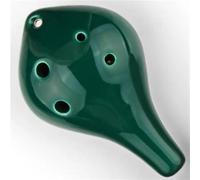 Ocarina in ceramica per adulti Ocarina 6 Fori Bocca Lunga Piccola Ocarina Contralto Tono Do Per Principianti Ocarina Didattica Ceramica(Green)