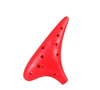 Ocarina in ceramica per adulti Ocarina A 12 Fori Contralto Accordato AC Per Principianti Adulti Prestazioni Professionali Strumento Anticaduta(AC red)