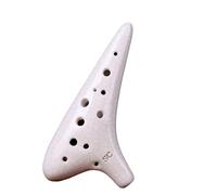Ocarina in ceramica per adulti Ocarina A 12 Fori In Do Acuto Ocarina SC A 12 Fori Per Prestazioni Elevate Ocarina Professionale Per Principianti(White)