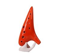 Ocarina in ceramica per adulti Ocarina A 12 Fori Tono C Contralto Strumento Ocarina A 12 Fori Suonare L'ocarina Per Principianti(Orange)