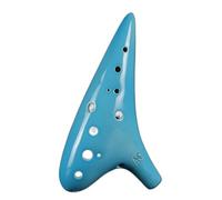 Ocarina in ceramica per adulti Ocarina A 12 Fori Tono Medio C AC Produzione In Ceramica Suono Meraviglioso Strumento Ocarina Professionale(Blue)