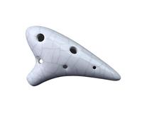 Ocarina in ceramica per adulti Ocarina A 6 Fori Per Principianti Mini Flauto A Sei Fori Collana Mini Ciondolo Piccola Ocarina Super Acuta F Tune(White crack)