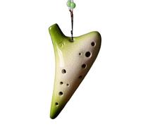 Ocarina in ceramica per adulti Ocarina A Gradiente A 12 Fori Contralto C Chiave AC Per Principianti Ocarine Didattiche Ocarina Of Time Strumento Musicale Nazionale(Green)