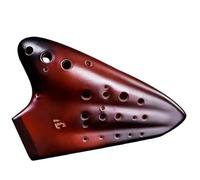 Ocarina in ceramica per adulti Ocarina A Tre Tubi AC Alto C-tone Ceramica Fumè Strumento Musicale Professionale Ocarina A Tre Tubi Multi-tubo(G)