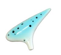 Ocarina in ceramica per adulti Ocarina In Ceramica A 12 Fori Contralto Tono C Professionale Per Principianti(Blue)