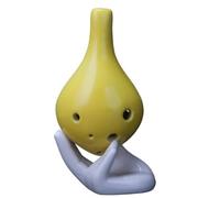 Ocarina in ceramica per adulti Ocarina In Plastica A 6 Fori Strumento Musicale Per Flauto Contralto ToneC Con Gancio Per Principianti(Yellow)
