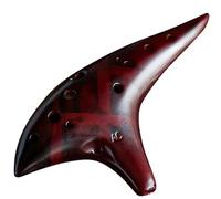 Ocarina in ceramica per adulti Ocarine In Ceramica A 12 Fori Intonazione Stabile Tono C Alto Ocarina Classica Con Borsa Protettiva Strumento Per Gli Amanti Della Musica(Red)