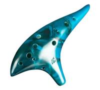 Ocarina in ceramica per adulti Ocarine In Ceramica A 12 Fori Intonazione Stabile Tono C Alto Ocarina Classica Con Protezione(Blue)