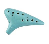 Ocarina in ceramica per adulti Strumento Ocarina Professionale A 12 Fori Contralto C 12AC Crack(Blue)