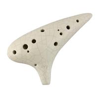 Ocarina in ceramica per adulti Strumento Ocarina Professionale A 12 Fori Contralto C 12AC Crack(White)