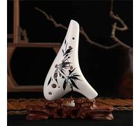 Ocarina in ceramica, strumento ocarina, Mini ocarina 12 fori tono AC Stile antico cinese Ocarina forma aggraziata riproduzione professionale di flauto in ceramica (Colore : Ink Bamboo) (Colore : Huang