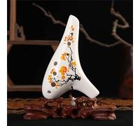 Ocarina in ceramica, strumento ocarina, Mini ocarina 12 fori tono AC Stile antico cinese Ocarina forma aggraziata riproduzione professionale di flauto in ceramica (Colore : Ink Bamboo) (Colore : Huang